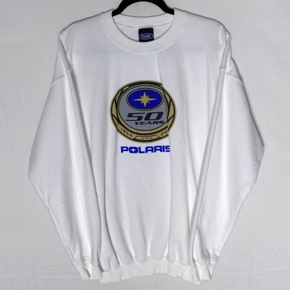 Vintage Pure Polaris 50th Anniversary White Crewneck XL